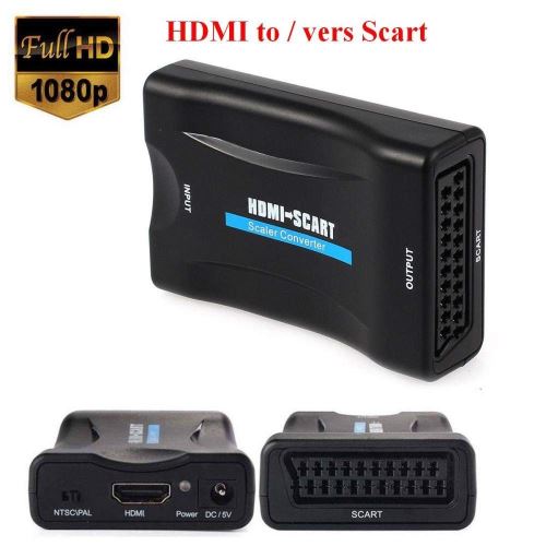 VSHOP® Convertisseur HDMI vers Scart Péritel Adaptateur MHL pour Smartphone Box Décodeur STB PS3 PS4 SKY HDTV Lecteur DVD Blu-ray