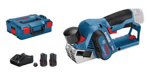 Rabots 12V Gho 12V-20 + 2 Batteries 3Ah + Chargeur + Coffret L-Boxx - Bosch - 06015A7001
