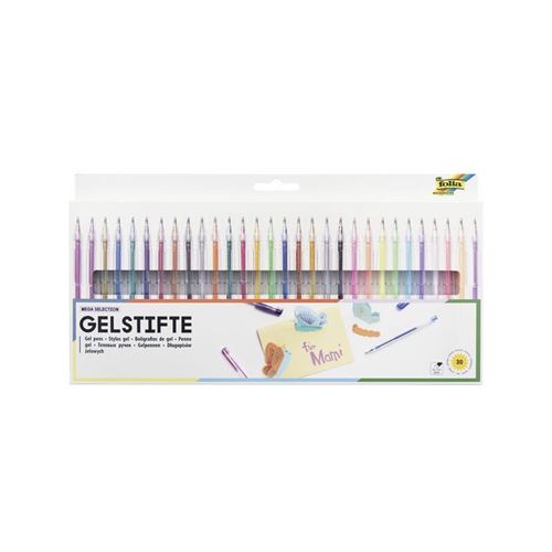 Folia - Stylo Gel de couleur assortie - Pochette De 30