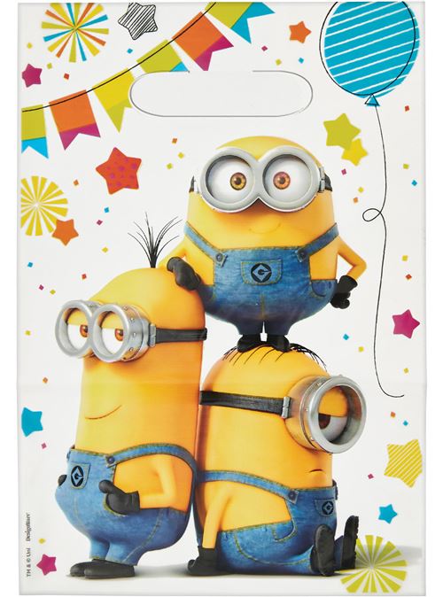 Amscan sachets distributeurs Despicable Me 23 cm papier blanc 6 pièces