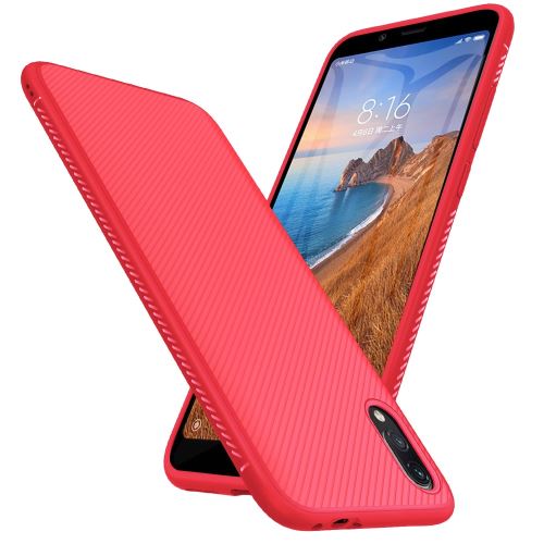 Coque en TPU sergé rouge pour votre Xiaomi Redmi 7A