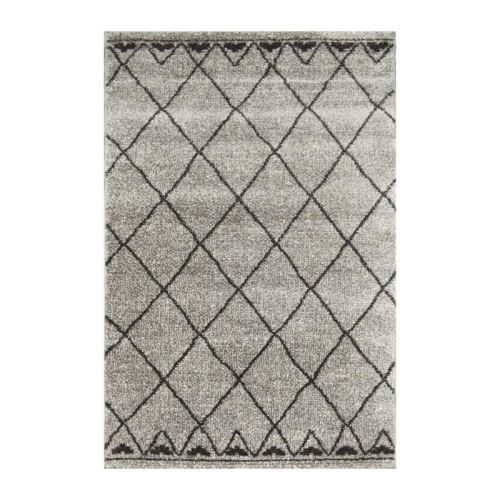 TOUAREG Tapis de couloir style berbere - 60 x 110 cm - 100% polypropylene - Gris et noir