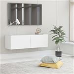 Meuble TV Blanc 100x30x30 cm Bois d'ingénierie