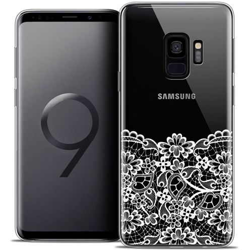 Coque Samsung Galaxy S9 (5.8 ) CASEINK Housse Etui [Crystal Gel HD Collection Spring Design Bas dentelle - Souple - Ultra Fin - Imprimé en France]