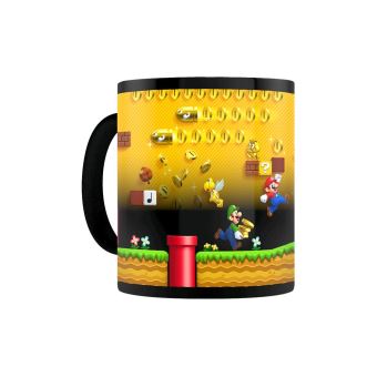Super Mario Tasse Gold Coin Rush magique qui change de couleur noir