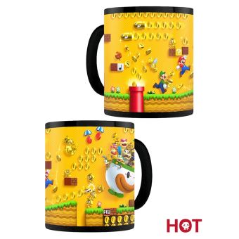 Super Mario Tasse Gold Coin Rush magique qui change de couleur noir