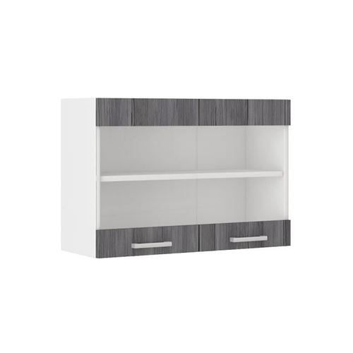 ULTRA Meuble haut de cuisine L 80 cm - Décor chene gris mat
