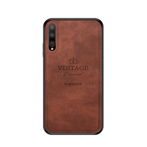 Coque en TPU + PU marron pour votre Huawei Honor 9X/9X Pro