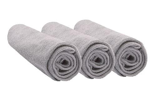 Lot de 3 housses pour matelas &agrave; langer coton bio noisette