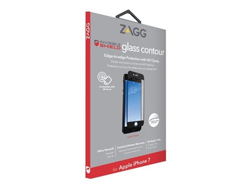 ZAGG InvisibleShield Glass Contour - Schermbeschermer - zwart - voor Apple iPhone 7