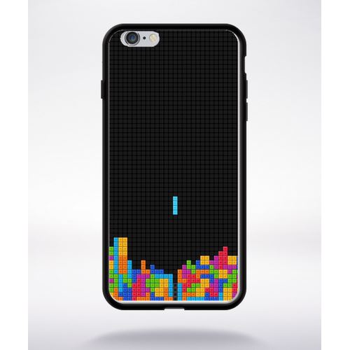 Coque Tetris Black Compatible Apple Iphone 6 Plus Bord Noir Silicone
