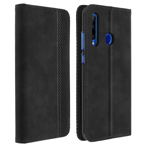 Avizar Housse Pour Honor 20 Lite / 20e Porte-cartes Support Vidéo Cuir Effet Vintage Noir