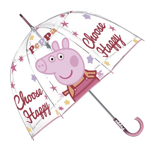 Nickelodeon parapluie Peppa Pig junior 60 x 70 cm transparent/rose