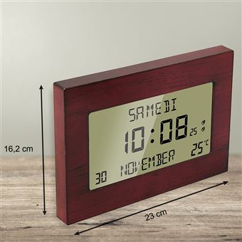 Horloge Réveil Numérique Radiopilotée - FISHTEC - Murale ou Pied - 23 x  16CM - Achat & prix