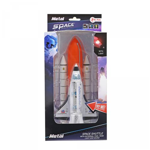 Toi-Toys navette spatiale avec son et lumière blanc/orange 20 cm