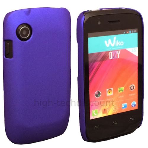 Housse etui coque rigide pour Wiko Ozzy + film ecran - BLEU RIGIDE - htdmobiles
