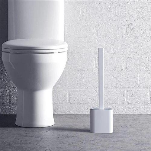 Brosse WC Toilette Silicone, Balai WC et Supports, Poignée en Plastique  Antidérapante, Poils Flexibles