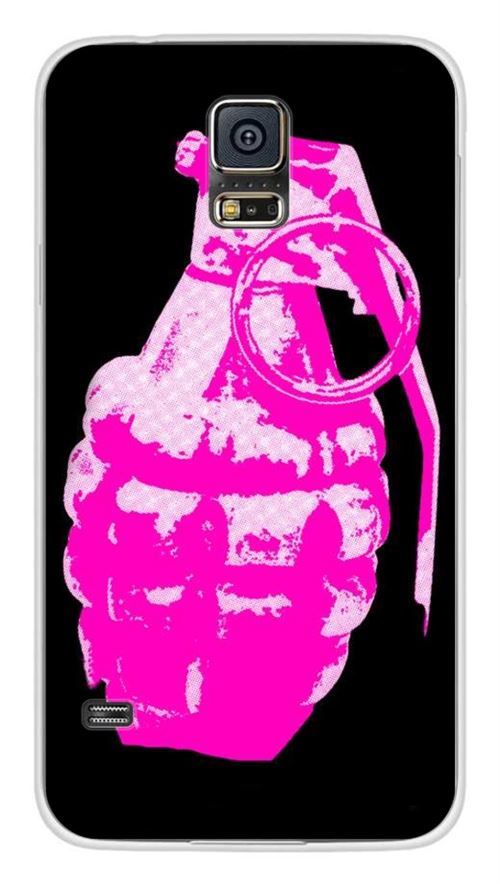 Coque en silicone imprimée compatible Samsung Galaxy S5 Grenade rose
