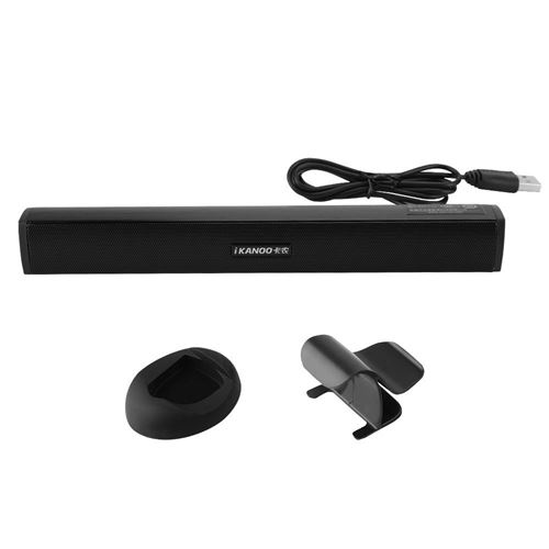 USB Haut-parleur Soundbar Subwoofer Haut-parleur pour PS4 / Ordinateur portable / PC (Noir)