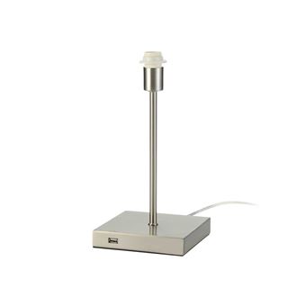 Pied De Lampe A Poser Tactile En Metal Avec Port Usb Hauteur 29cm Calvi Gris Gris Achat Prix Fnac