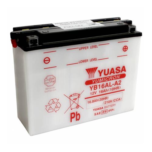 Batterie 12v 16ah yb16al-a2 yuasa yumicron avec entretien (lg207x71,5x164)
