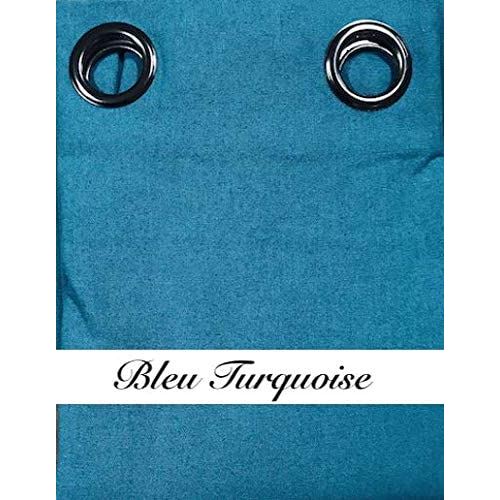 Double Rideau Lin Lourd Lourd 280cm (Bleu Turquoise)