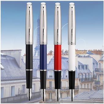 WATERMAN Emblème Stylo plume, bleu, plume moyenne, encre bleue, Coffret cadeau