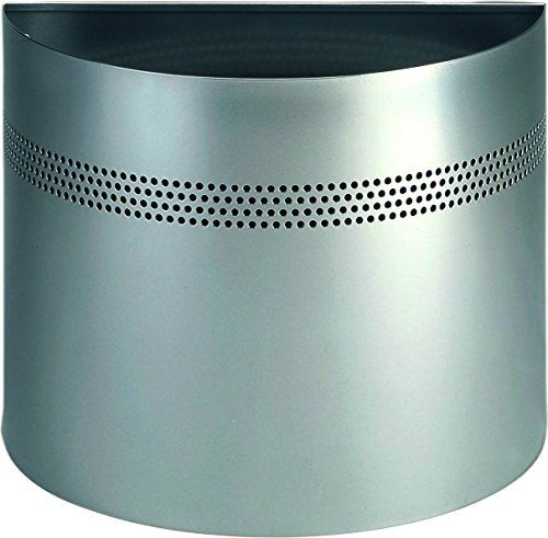 Durable 331623 corbeille à papier demi-ronde 20 litres hauteur 32 cm en métal peint avec bande de perforations coloris argent mé