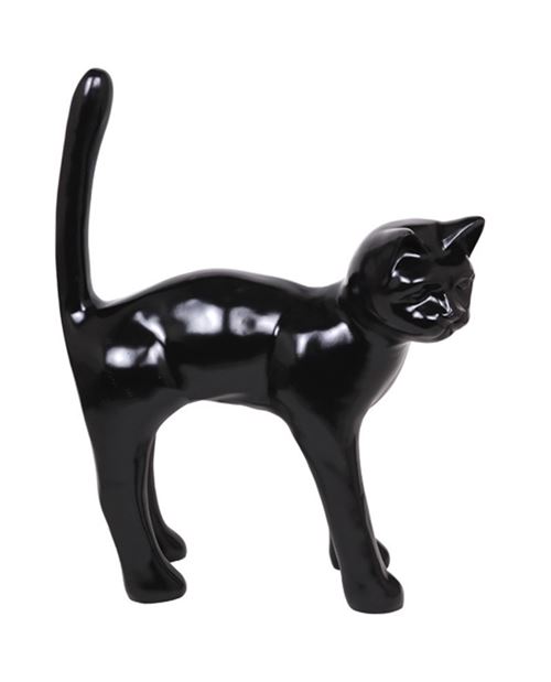 Statue en résine chat noir - 105 cm