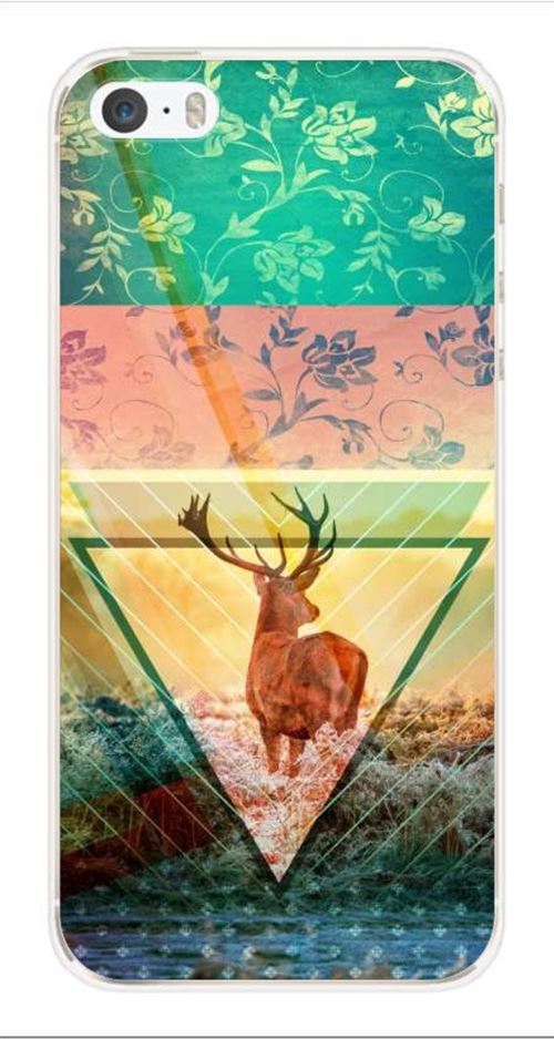 Coque en silicone imprimée compatible iPhone 5 iPhone 5S Cerf swag