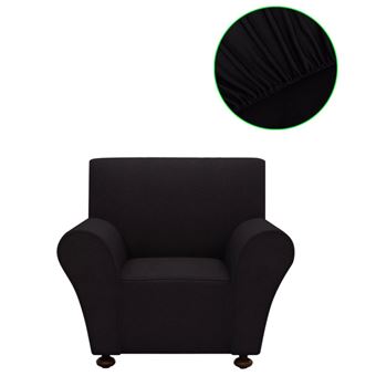 Vidaxl Housse De Canapé En Polyester Jersey Extensible Noir