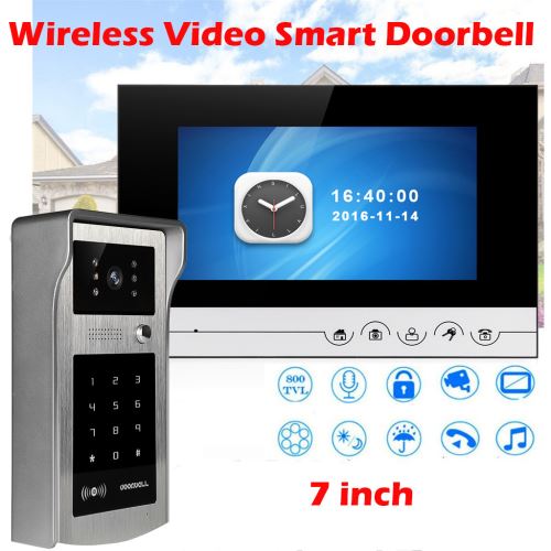 HD 7 pouces couleur LCD visiophone Intercom Sonnette caméra de vision nocturne Royaume-Uni