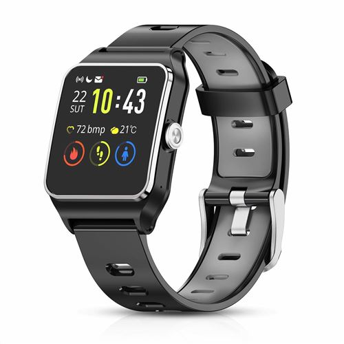 Montre Connectée Montre Sport IP68 Etache avec GPS Moniteur pour iOS Samsung Sony Huawei Android Homme Enfant-Gris