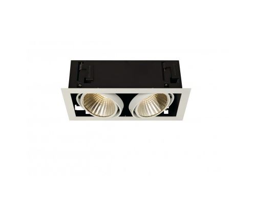 Kit kadux 2 led xl encastré carré blanc 2x24w 3000k, 30°, alim incluse