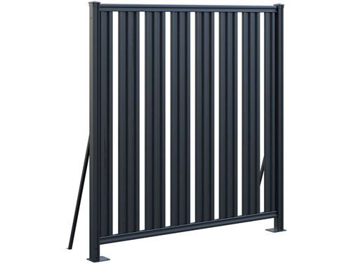 clôture acier jacques - 176 x 180 cm - gris foncé