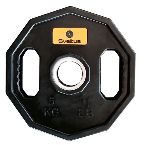 Sveltus plaque de poids Olympic 5 kg acier/caoutchouc noir