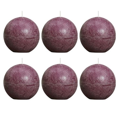 Bolsius Bougie rustique 6 pcs 80 mm Violet