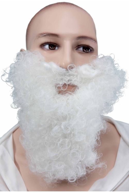 Moustache + barbe frisee - blanche