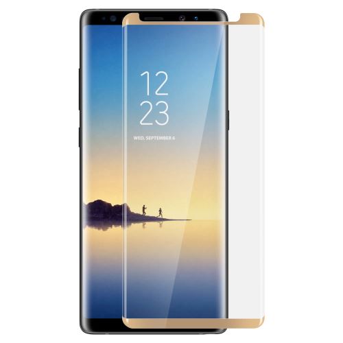 Film Galaxy Note 8 Verre Trempé Protection 9H Antirayure Bords Incurvés Doré