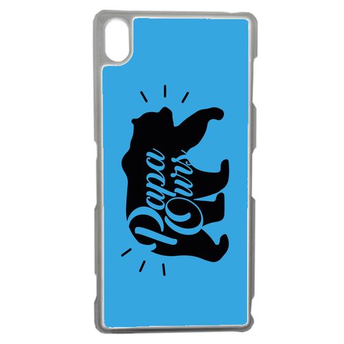 Coque Papa Ours Fond Bleu Compatible Sony Z3 Transparent