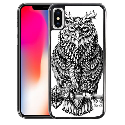 Coque pour iPhone XS hibou azteque