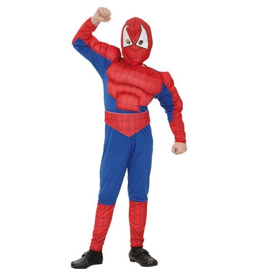 Déguisement spider héros muscle enfant 4-6 ans (combinaison, cagoule, ceinture)
