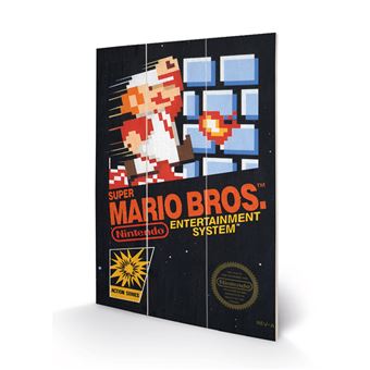SUPER MARIO BROS - NES Cover - Impression sur bois 20x29.5