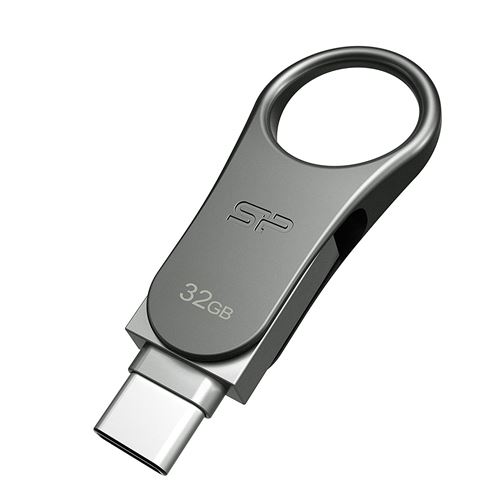Silicon Power Firma F80 Clé USB 2.0 Flash pilote (Sp016gbuf2 F80 V1s) Type C - Argenté 32 Go silver
