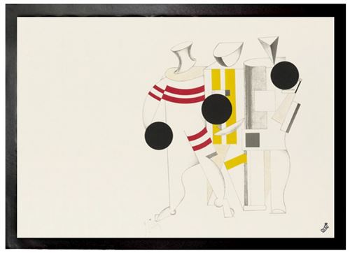El Lissitzky Paillasson Essuie-pieds - Victoire Sur Le Soleil, Athlètes, 1923 (50x70 Cm)