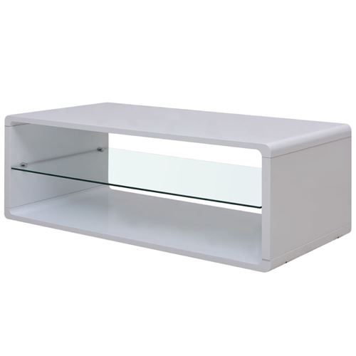 vidaXL Table basse Haute brillance Blanc