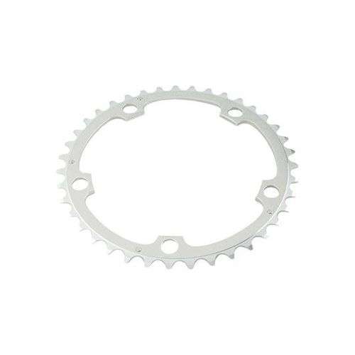 Plateau route diam 130 interm 38dts argent alize (comp.shimano) ta 8/9/10v. 5 branches