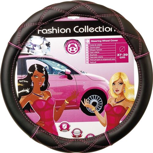 Car Plus Couvre-roue en direction Girly PVC universel noir / rouge 37-39 cm