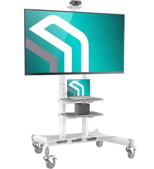 ONKRON TS1881 WHT Meuble TV sur roulettes pour t&eacute;l&eacute;viseurs de 55 &agrave; 80 pouces