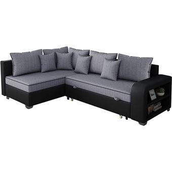 Canapé Dangle Convertible Gregory 4 Places Grisnoir
